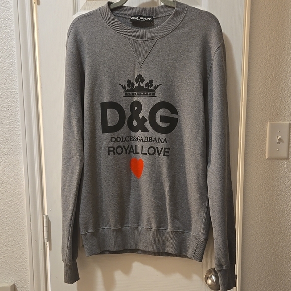 Dolce & Gabbana Gray Logo Cotton Hooded Sweatshirt Sweater
